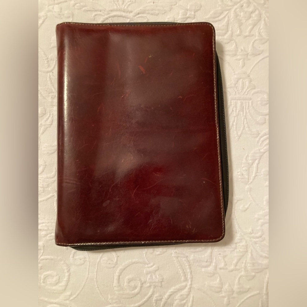 Bosca Vintage High Quality Hand Stained Hide Brown Leather 3-Ring Planner